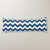 Coussins Longs Navy Zigzag, Navy Chevron, Motif géométrique (Dos)