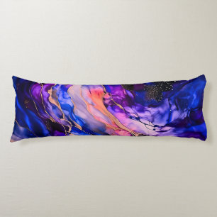 Coussins Longs Nebula de l'espace violet dans l'encre d'alcool