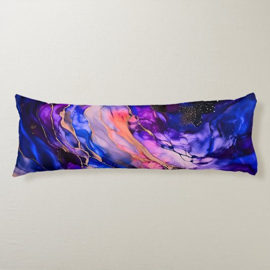 Coussins Longs Nebula de l'espace violet dans l'encre d'alcool (Devant)