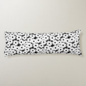 Coussins Longs Négative Space Daisées blanc sur noir (Dos)
