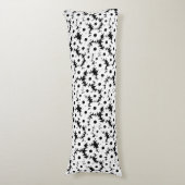 Coussins Longs Négative Space Daisées blanc sur noir (Devant (Vertical))