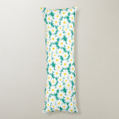 Coussins Longs Négative Space Daisies blanc jaune sur vert (Dos (Vertical))