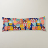 Coussins Longs Neighborhood Block City Houses Pattern (Dos)