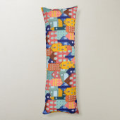 Coussins Longs Neighborhood Block City Houses Pattern (Dos (Vertical))