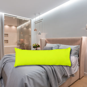 Coussins Longs Neon Chartreuse couleur solide   Couleur tendance