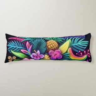Coussins Longs Néon coloré tropical/hawaïen