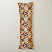 Coussins Longs Neutralité moderne Boho Brown Orange Ikat Tribal (devant Vertical)