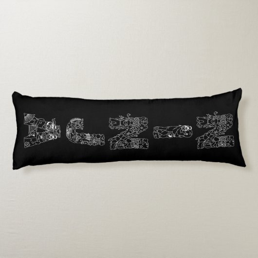 Coussins Longs Ninja Superbe Texte Blanc Sur Noir (Dos)