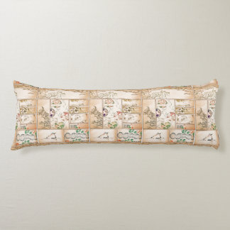 Coussins Longs Nishiki asiatique de tsuzure de collage de