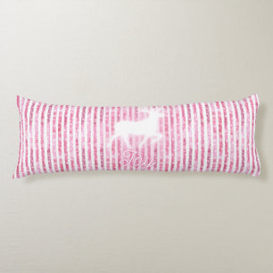 Coussins Longs Noël rose et blanc Joie Reindeer