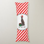 Coussins Longs Noël Santa Hat Greyhound Dog (brindle) Drôle (devant Vertical)