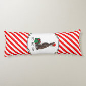 Coussins Longs Noël Santa Hat Greyhound Dog (brindle) Drôle (Dos)