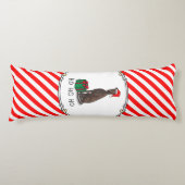 Coussins Longs Noël Santa Hat Greyhound Dog (brindle) Drôle (Devant)