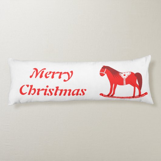 Coussins Longs Noël scandinave Cheval Rocse Custom (Dos)