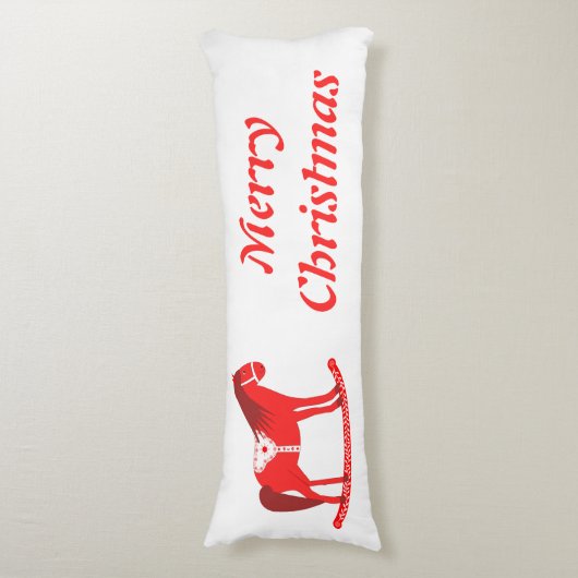 Coussins Longs Noël scandinave Cheval Rocse Custom (Devant (Vertical))