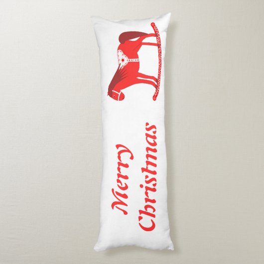 Coussins Longs Noël scandinave Cheval Rocse Custom (Dos (Vertical))