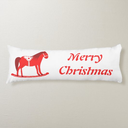 Coussins Longs Noël scandinave Cheval Rocse Custom (Devant)