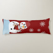 Coussins Longs Noël Snowman chocolat chaud et sucre de canne (Dos)