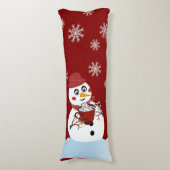 Coussins Longs Noël Snowman chocolat chaud et sucre de canne (Devant (Vertical))
