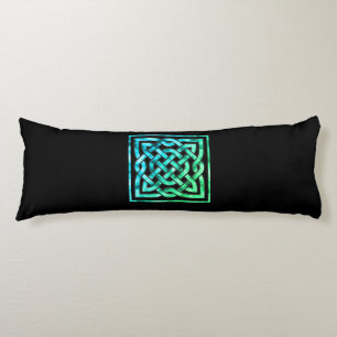 Coussins Longs Noeud celtique - Carré bleu vert
