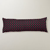 Coussins Longs noir avec des points roses et blancs (Dos)