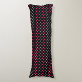 Coussins Longs noir avec des points roses et blancs (Devant (Vertical))