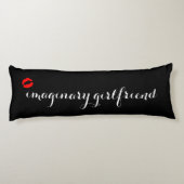 Coussins Longs Noir avec Lèvres Baiser Rouge Fille imaginaire (Dos)