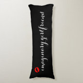 Coussins Longs Noir avec Lèvres Baiser Rouge Fille imaginaire (Devant (Vertical))