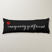 Coussins Longs Noir avec Lèvres Baiser Rouge Fille imaginaire (Devant)