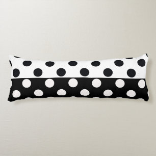 Coussins Longs Noir Blanc demi-couleur fractionné en Pois Inverse