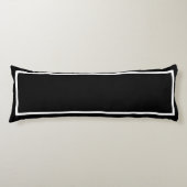 Coussins Longs Noir classique solide avec finition blanche (Devant)