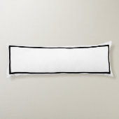 Coussins Longs Noir classique solide avec oreiller corps fin blan (Dos)