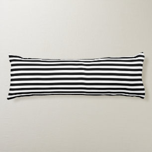 Coussins Longs Noir et blanc barrés