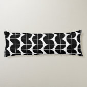 Coussins Longs Noir et blanc Mid-Century Motif Abstrait moderne (Dos)