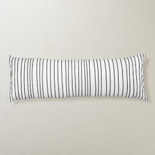 COUSSINS LONGS NOIR ET BLANC STRIPÉ À LA MAIN