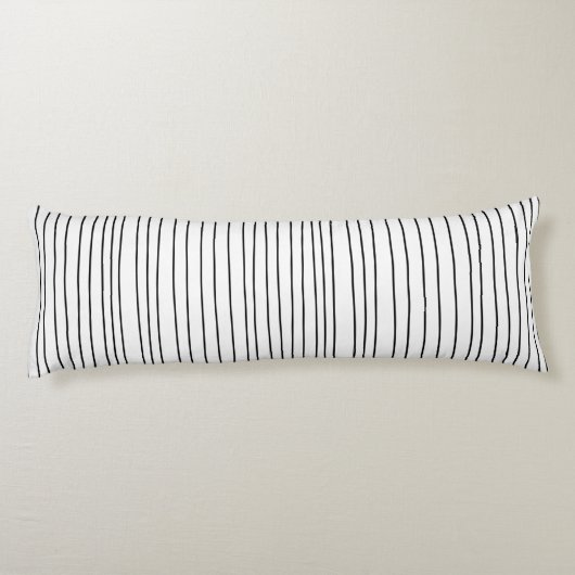 COUSSINS LONGS NOIR ET BLANC STRIPÉ À LA MAIN (Dos)