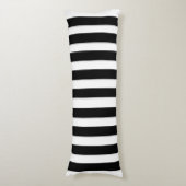 COUSSINS LONGS NOIR ET BLANC STRIPÉ À LA MAIN (Devant (Vertical))