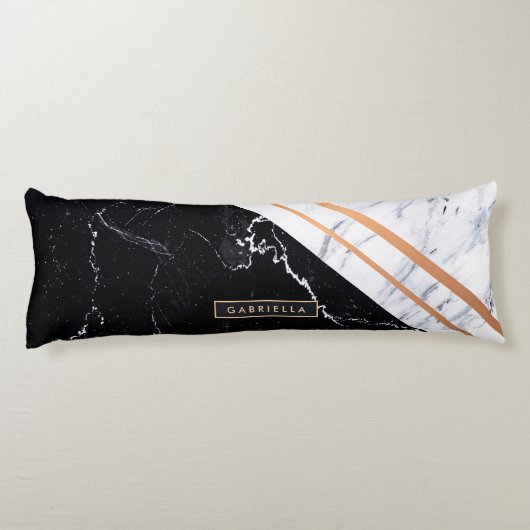 Coussins Longs Noir et Marbre blanc (Dos)