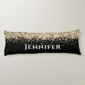Coussins Longs Noir Et Or Faux Parties scintillant Aesthétique No (Dos)
