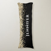 Coussins Longs Noir Et Or Faux Parties scintillant Aesthétique No (Devant (Vertical))