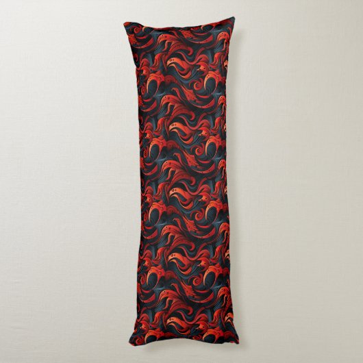 Coussins Longs Noir et rouge (Dos (Vertical))