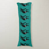 Coussins Longs Noir Et Turquoise Sud-Ouest Kokopelli Motif (Devant (Vertical))