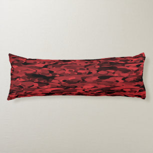 Coussins Longs Noir rouge Motif Abstrait