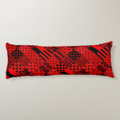 Coussins Longs Noir rouge Motif mélangé conception de la patchwor (Dos)