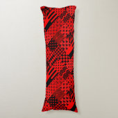 Coussins Longs Noir rouge Motif mélangé conception de la patchwor (Devant (Vertical))