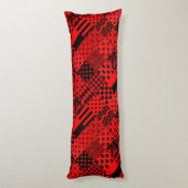 Coussins Longs Noir rouge Motif mélangé conception de la patchwor (Dos (Vertical))