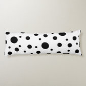 Coussins Longs Noir sur le Motif Polka blanc (Dos)