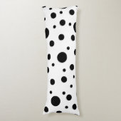Coussins Longs Noir sur le Motif Polka blanc (Devant (Vertical))