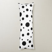Coussins Longs Noir sur le Motif Polka blanc (Dos (Vertical))