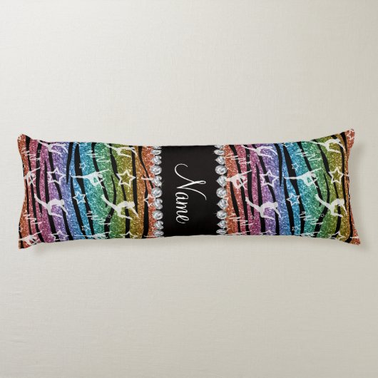 Coussins Longs Nom arc-en-ciel gymnastique parties scintillant zè (Dos)